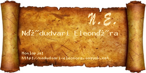 Nádudvari Eleonóra névjegykártya